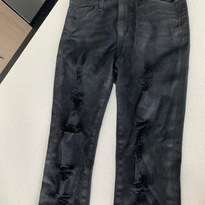 Joes Waxed Black Ripped Jean